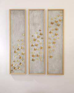 Caja de sombra botánica dorada, conjunto de arte de pared, marco de caja 3D decorativo, escultura Floral inspirada en la naturaleza, Interior de arte enmarcado moderno - Product Image 5