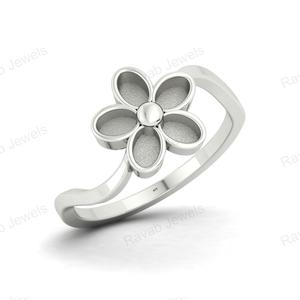 Ensemble de bagues de luxe tendance pour femmes, motif floral, haute qualité, ovale 5x3mm, en argent sterling 925, sertissage clos plaqué 925, pour mariage - Product Image 1