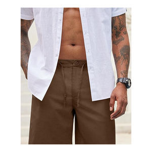 Short de plage pour hommes en polyester 100% confortable de haute qualité 240 GSM Premium avec décoration vintage - Product Image 5