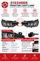 Feu antibrouillard avant gauche à LED, feu de jour 31434666 pour Volvo S90 XC60, pièces de rechange d'éclairage automobile