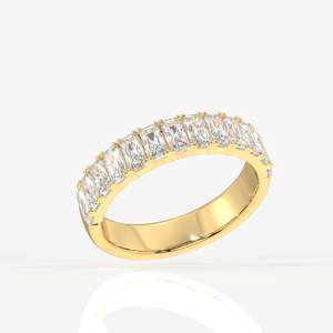 Radiant Cut Lab Grown Diamond Wedding Band 14K Gold <b>Ring</b> - Product Image 2