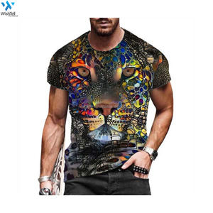 High Quality Men's Hip-Hop Short Sleeve T-Shirts Loose <b>Fit</b> Cotton with Unique Printing - Product Image 4