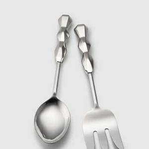 Cuillère et fourchette Vaisselle de mariage Poignée aspect poisson Serveur à salade Cuillère Serveur à salade Poignée design plaquée argent - Product Image 5