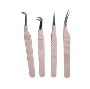 Pinzas Profesionales para Injerto de Pestañas con Punta Inclinada, Logotipo Personalizado, Acero Inoxidable Reutilizable, Diseño de Aplicador de Belleza - Product Image 2