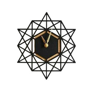 Customised Logo Gold Hexagonal Home Decorative <b>Clock</b> Iron Metal Quartz Movement Silent <b>Sleep</b> for Living Room or Wall Gift - Product Image 5