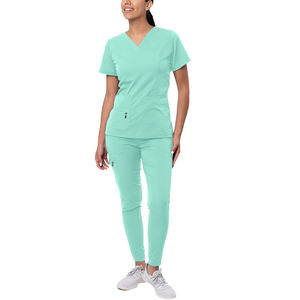 05% de réduction vente chaude en gros gommages ensemble Spa uniforme unisexe vêtements de travail costumes médicaux hôpital gommages hauts pantalons médecin uniforme - Product Image 1