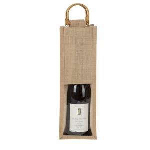 Reusable Jute Wine Bottle Bags with <b>Rope</b> Handle 12 Bottle Capacity Natural Color Wholesale - Product Image 6