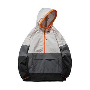 Venta al por mayor Dropship 100% poliéster al aire libre Anorak chaqueta informal hombre personalizado para hombre chaqueta cortavientos con capucha - Product Image 5