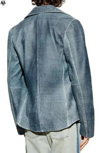 แจ็กเก็ตหนังแท้สำหรับบุรุษจากนักออกแบบที่หรูหราเสื้อกันลมระบายอากาศได้ดีซับในใส่สบายทนทานต่อการก่อสร้างหนาสำหรับฤดูหนาว - Product Image 3