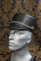 Sombrero Kepi de estilo europeo, sombreros elegantes de cuero negro, tienda en línea 100%, piel de cordero auténtica, nuevo