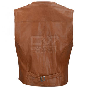 Mode gilet en cuir de conception sur mesure en gros pas cher prix gilet en cuir respirant fabriqué au Pakistan - Product Image 2