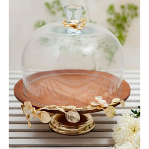 Attractive Design Home Tableware <b>Cake</b> Serving <b>Stand</b> 2 Tiers Wooden <b>Cake</b> <b>Stand</b> With Gold Metal Floral Design <b>Cake</b> <b>Stand</b> <b>for</b> <b>Sale</b> - Product Image 2