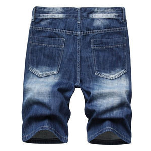 Short en jean d'été pour homme de style bleu à jambes larges avec design de mode urbaine pour une tenue décontractée quotidienne et un confort ample - Product Image 2