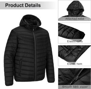 SnowStorm Arctic Puffer <b>Jacket</b> for <b>Men</b> Winter <b>Thin</b> Stand Collar - Product Image 3