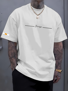 เสื้อยืดพิมพ์ลายผู้ชายสั่งทำขายส่ง น้ำหนัก 200 กรัม เสื้อยืดแขนสั้นลำลองทันสมัยสำหรับผู้ชาย - Product Image 3