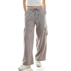 Pantalones Cargo cómodos estilo Jogger para mujer con cintura elástica y múltiples bolsillos Encaje informal decorado para el invierno - Product Image 1