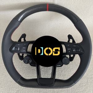 Volant en cuir semi-perforé en fibre de carbone avec LED DOS <span class=keywords><strong>RS</strong></span> pour <span class=keywords><strong>Audi</strong></span> A3 A4 A5 A6 C6 C7 C8 B8 B9 RS3 RS5 RS7 S3 S4 S5 Q3 Q5 Q8 - Product Image 1