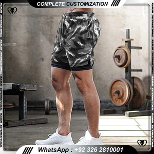 Style chaud séchage rapide poche zippée 2 en 1 entraînement hommes Shorts d'entraînement couche de Compression Shorts - Product Image 2