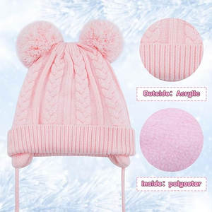 Bonnets chauds d'hiver personnalisés pour filles et garçons Design jacquard de couleur unie pour la mode en plein air fabriqués sur commande - Product Image 5