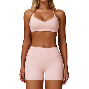 ชุดโยคะผู้หญิงไซส์ใหญ่ ผ้าเนื้อแน่น ไร้รอยต่อ กางเกงเลกกิ้ง สปอร์ตบรา ระบายอากาศ แห้งเร็ว ยืดได้สี่ทิศทาง เป็นมิตรกับสิ่งแวดล้อม สองชิ้น - Product Image 2