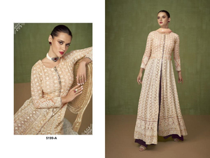 Nouvelle collection de costumes en soie brodés en georgette de renard lourd pakistanais avec Nazarene Duppata pour les occasions de fête - Product Image 3