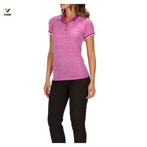 Chemise de golf personnalisée 100% polyester pour femmes Nouveau design boutonné pour polo Logo personnalisé Vêtements courts décontractés de haute qualité - Product Image 2