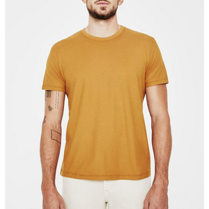 Camisetas para hombre-Camiseta lisa de manga corta con cuello redondo para hombre Camiseta básica de algodón para hombre - Product Image 1