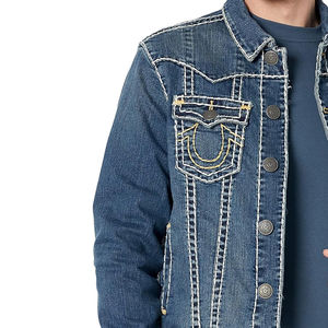 Veste en jean pour homme unique, logo personnalisé pour homme, veste en jean de haute qualité, OEM, streetwear décontracté, veste en jean en coton - Product Image 5