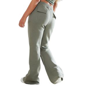 Coupe personnalisée en usine OEM et options de tissu idéales pour les vêtements de danse ou de sport, pantalons de survêtement évasés de style Streetwear pour femmes - Product Image 4