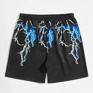 Short de basket-ball pour hommes avec logo personnalisé OEM 2024 Short d'été de grande taille en maille de polyester respirant avec impression animale - Product Image 1