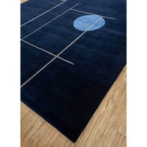 Alfombra de Lana Azul Anudada a Mano Sthir, Diseño Abstracto Rectangular Clásico para Sala de Estar o Pasillo AIWL-3010 - Product Image 2