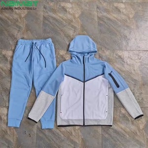 Ensemble de survêtements unisexes en molleton 100% coton pour hommes, sweats à capuche et pantalons de survêtement personnalisés, lavés à l'acide, pour l'hiver - Product Image 4