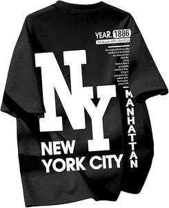 T-shirt à manches courtes ample pour garçon avec motif de lettres, design cool à col rond en polyester/coton - Product Image 5