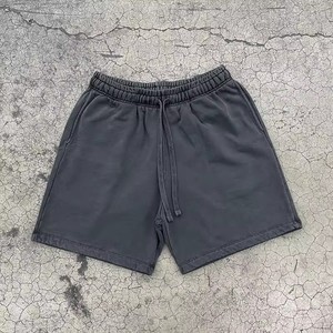 Shorts pour hommes en coton français de qualité supérieure, style streetwear, taille élastique, taille extra large - Product Image 1