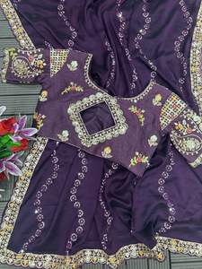 La mayoría de la demanda Diseñador púrpura Rangoli Ropa étnica Saree Exclusivo Fancy Última nupcial Calidad Premium Saree Sari - Product Image 3