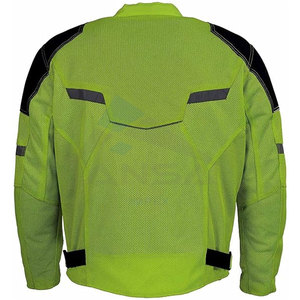 Chaqueta de Motociclista Ligera de Malla Negra para Hombre, para Calle y Viajes, Chaqueta de Motociclista Negra, Negro-Verde Neón - Product Image 2