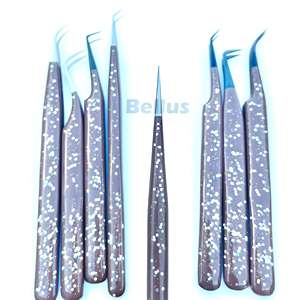 Pinzas de pestañas con punta de fibra de etiqueta privada con logotipo personalizado, herramienta de extensión de pestañas de volumen para uso profesional - Product Image 3