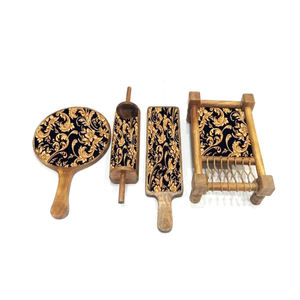 Snack Server Khattiya plateau ensemble pour la décoration intérieure moderne snacking plateaux assiettes serveurs à vendre bois fabriqué lit plateau ensemble - Product Image 3