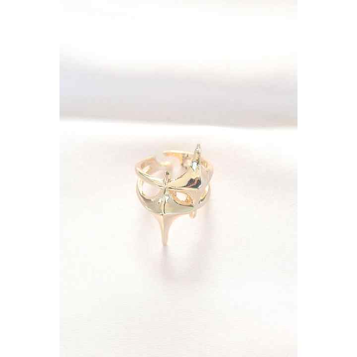 Star Model Gold Color Adjustable Ring