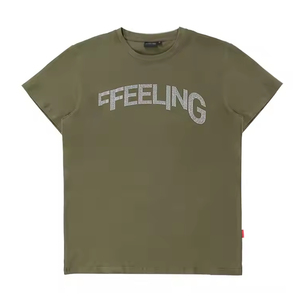 เสื้อยืดวินเทจลายกราฟิกประดับเพชรเทียม ทรงโอ คอวี สไตล์สตรีทแวร์ สีดำ แขนสั้น - Product Image 1