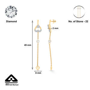 Heartline Gold & <b>Diamond</b> Drop Dangler <b>Earrings</b> Trendy Religious Style <b>Pearl</b> Accent Zinc Alloy & Brass - Product Image 5
