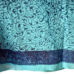 Indien fait à la main de luxe femme saison d'été plage paréo main bloc imprimé élégant longue plaine écharpe/couverture en pur coton tricot - Product Image 6