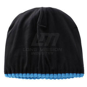 Prix de gros, logo personnalisé, bonnets en jacquard, bonnets en coton pour hommes, bonnets respirants - Product Image 4