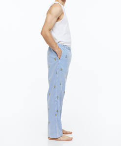 กางเกงจ็อกเกอร์ผู้ชายพิมพ์ลายดิจิทัลแบบใหม่ เอวกลาง ผ้าฝ้าย ชุดนอน กางเกงเลกกิ้งฤดูร้อน ปักลาย OEM น้ำหนักเบา - Product Image 2