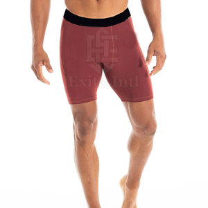 Shorts de Compression Homme Personnalisés de Haute Qualité pour Sport et Fitness, Taille Élastique, Longueur Genou, Respirants, Style Décontracté Urbain - Product Image 1