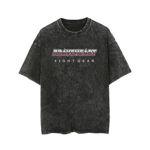 SMITHY SPORTS Custom Logo 100% Cotton <b>Acid</b> Wash Men's T-Shirt | Vintage Heavyweight Oversized Short Sleeve <b>Drop</b> Shoulder Knitted - Product Image 1