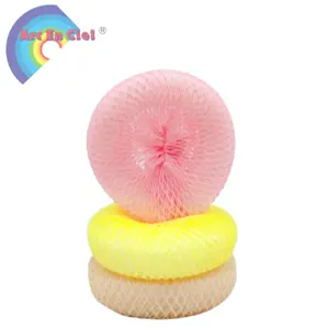 High Quality Trending Products 2024 New Arrivals Kitchen Clean Wash Small Round Dish Wash Fish Net With Sponge