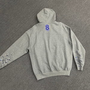 เสื้อฮู้ดของผู้ชายผ้าฝ้าย100% เทอร์รี่ผ้าเกล็ดปลาจางหายไปโลโก้แบบวินเทจปักลาย - Product Image 4