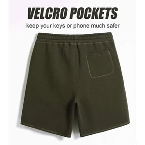 Pantalones cortos de malla personalizados para hombre Pantalones cortos de lana de algodón de verano para hombre con cintura elástica, ajuste informal y logotipo bordado - Product Image 2