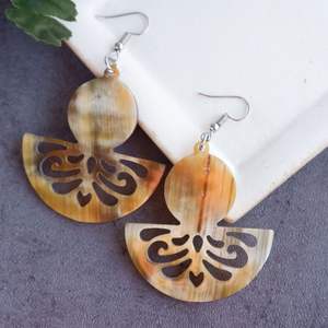 เครื่องประดับธรรมชาติควายธรรมชาติโบราณต่างหูเขาควายสำหรับผู้หญิงเครื่องประดับที่ขายดีที่สุดต่างหูฮอร์นดีไซน์ทันสมัยสำหรับ - Product Image 4